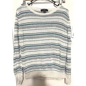 Weekend By Max Mara Striped Sweater Linen Blend Lightweight Beachy Sz M